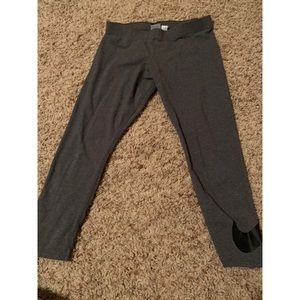 Nike Grey Capri Leggings with Black Swoosh
